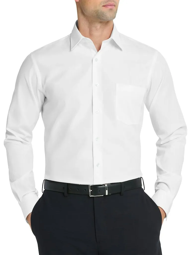 Van Heusen Men's Regular Fit Poplin Solid Dress Shirt