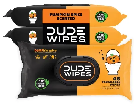 144-Count DUDE Wipes Dumpkin Spice Adult Flushable Wipes
