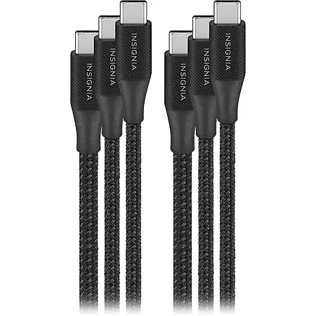 3-Pk Insignia USB-C to USB-C Braided Charge-and-Sync Cables (4' / 6' / 10')