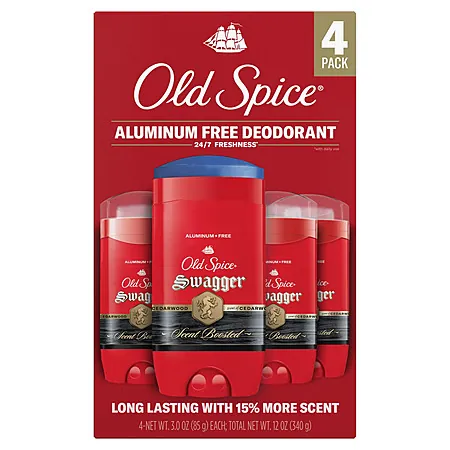 Costco Members: 4-Pk 3-Oz Old Spice Men's Scent Boosted Deodorant (Swagger)