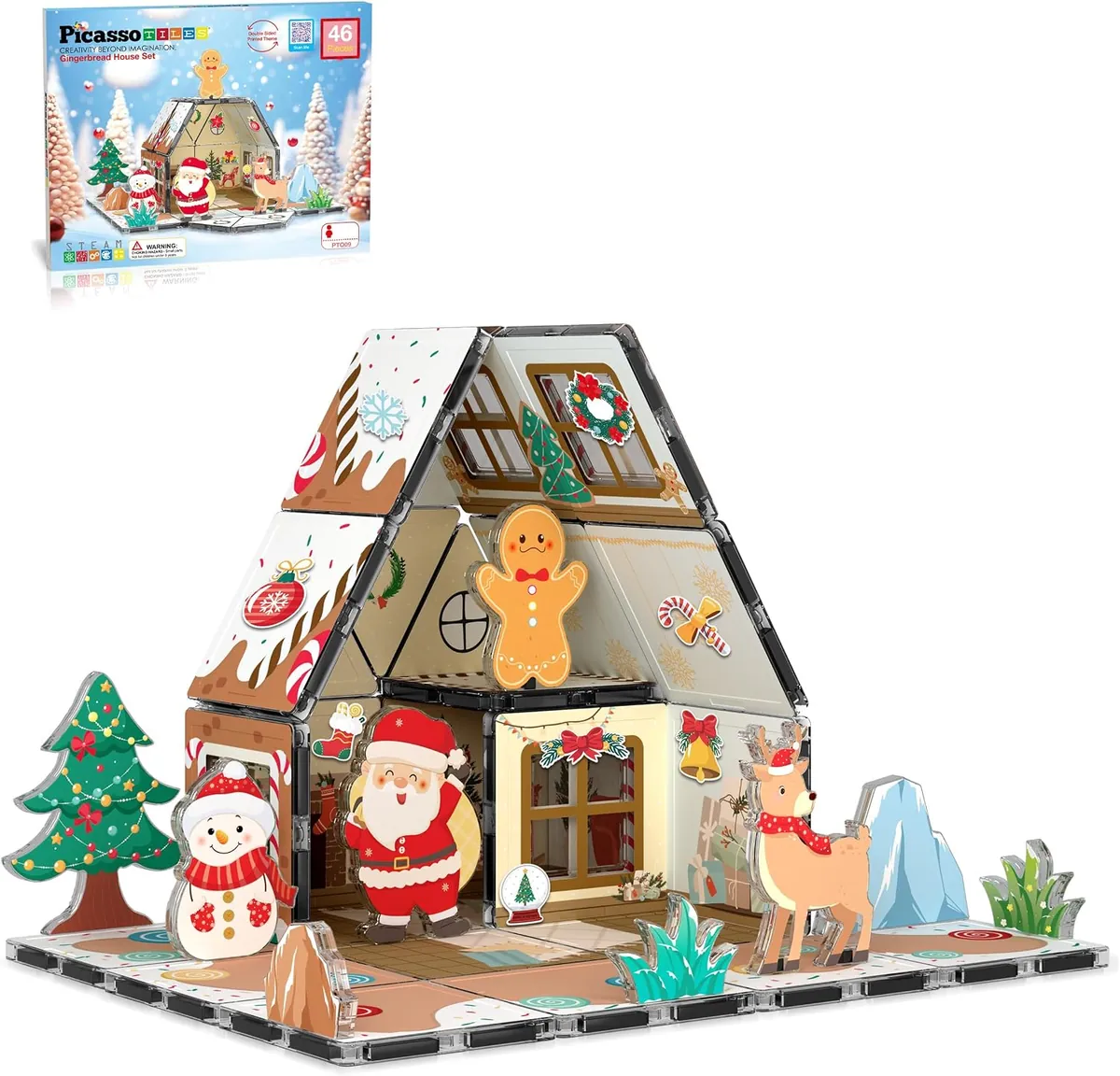 PicassoTiles 45-Piece Gingerbread House