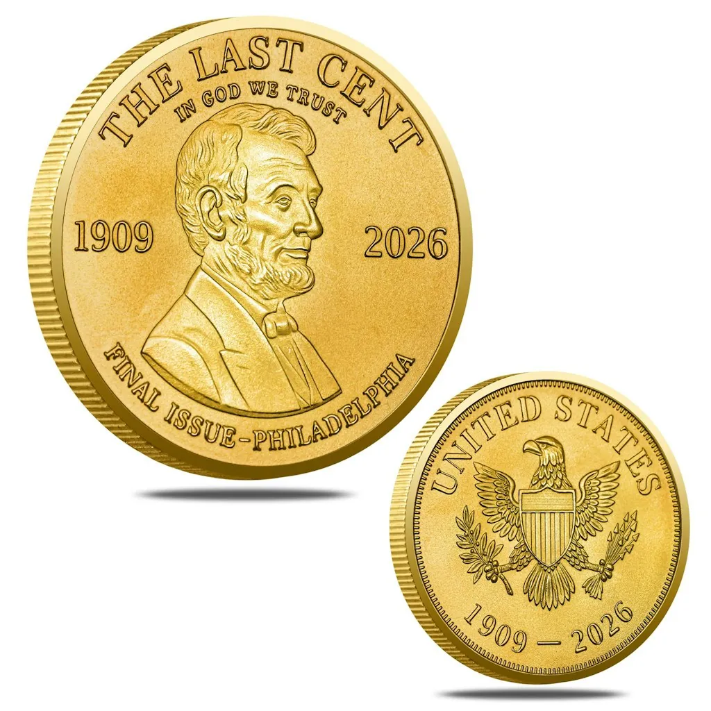 Last Lincoln Penny Memorial Coin Gold-Plated Collectible Token