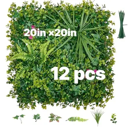 VEVOR 12-Piece 20" x 20" Artificial Plant Wall Boxwood Panels