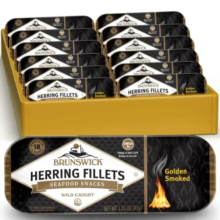 12-Pack 3.25oz Brunswick Golden Smoked Herring Fillets