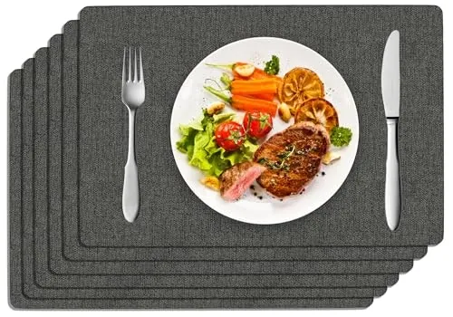 Dolopl Faux Leather Placemats 6-Pack