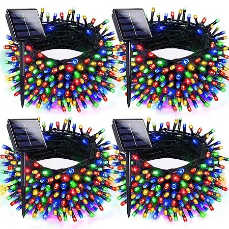 4-Pk EXF 33' Solar Outdoor Christmas Lights (Multicolor)
