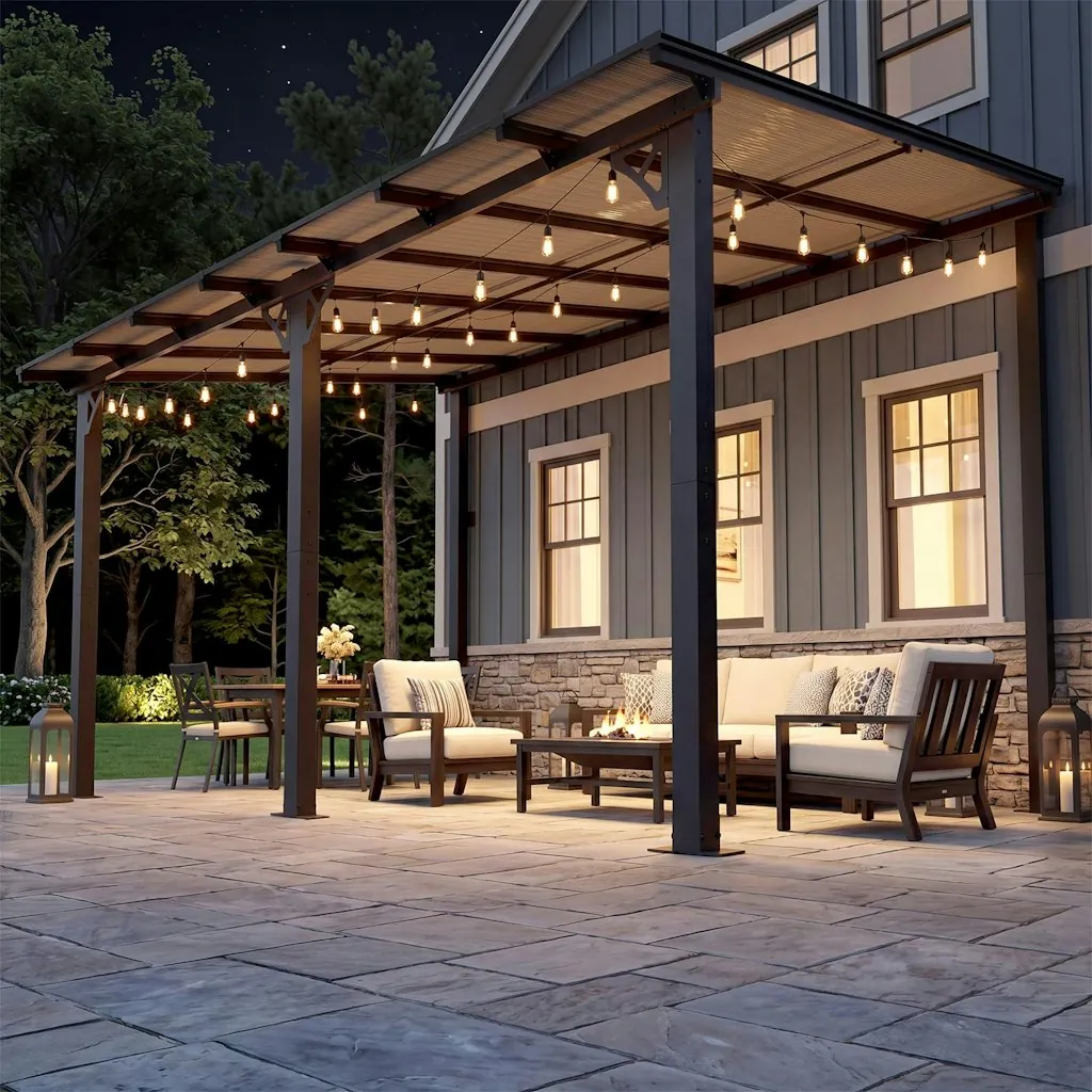 Aoxun 14x10-Foot Lean-to Gazebo Pergola