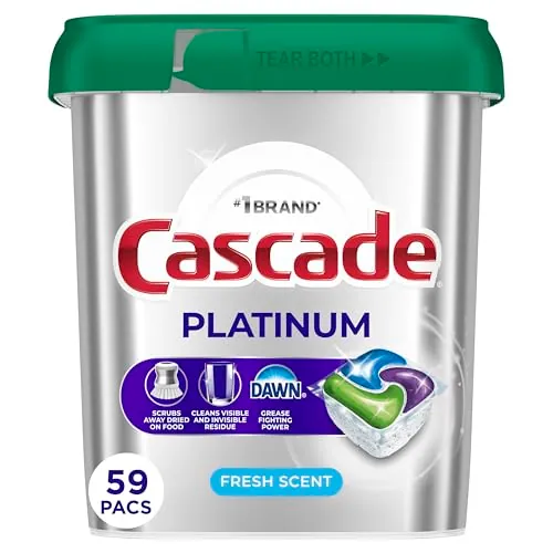 Cascade Platinum Dishwasher Pods 59-Count (Fresh)