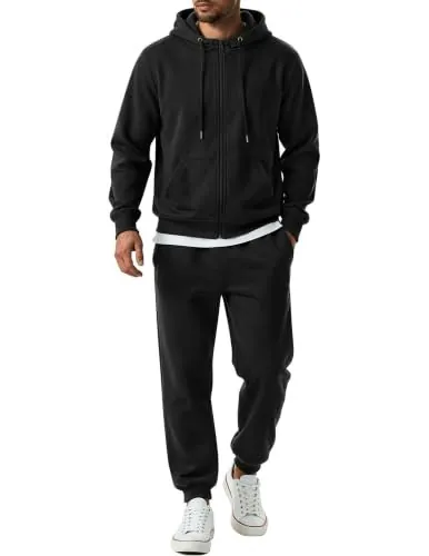 Coofandy Men's 2-Piece Zip-Up Hoodie and Sweatpant Set