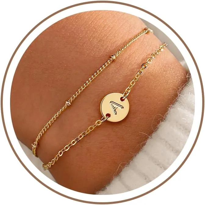 18K Gold Plated Initial Bracelet