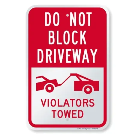 SmartSign 18" x 12" Do Not Block Driveway - Violators Towed Metal Sign
