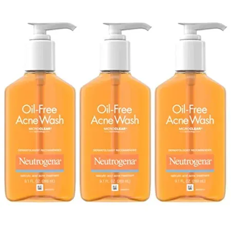 3-Pack 9.1oz Neutrogena Oil-Free Acne Fighting Facial Cleanser