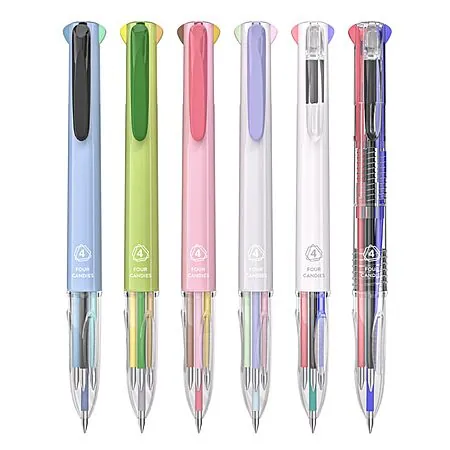 6-Ct Four Candies 4-in-1 Multicolor 0.5mm Gel Ink Pens