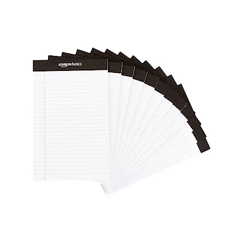 Amazon Basics Lined Ruled 5 x 8-Inch Writing Pads 12-Pack