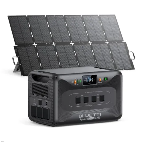 BLUETTI Apex 300 Solar Generator & 500W Solar Panel Included 2764.8Wh LFP