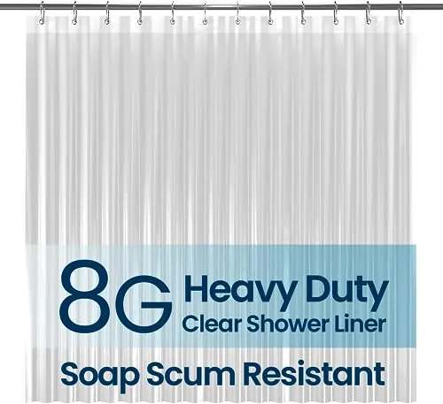 LiBa Mildew Resistant PEVA 8G Bathroom Shower Curtain Liner