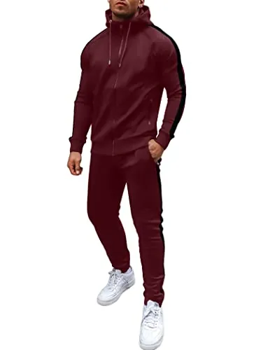 COOFANDY Men's Full Zip Hoodie Casual Tracksuit 2-Piece