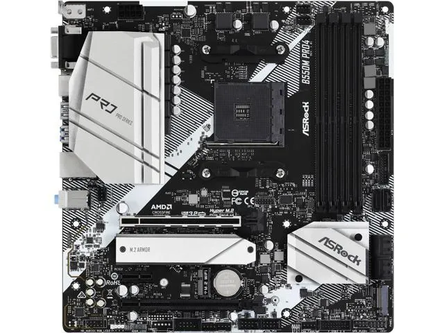 ASRock PRO B550M PRO4 AM4 AMD B550 Micro ATX Motherboard