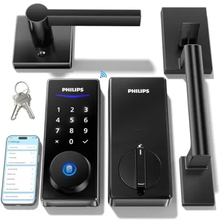 Philips 4000 Series Wi-Fi Fingerprint Touchscreen Smart Deadbolt with Handleset