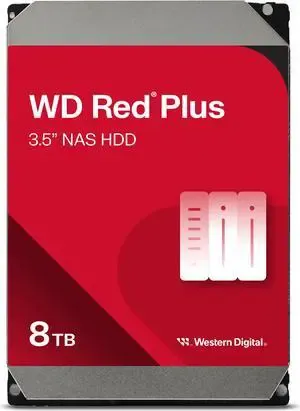 WD Red Plus 8TB 5640 RPM 256MB Cache SATA 6.0Gb/s 3.5" Hard Drives -WD80EFPX