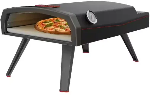 12" Portable Propane Outdoor Pizza Oven with Case, Pizza Peel & Cutter (Black)