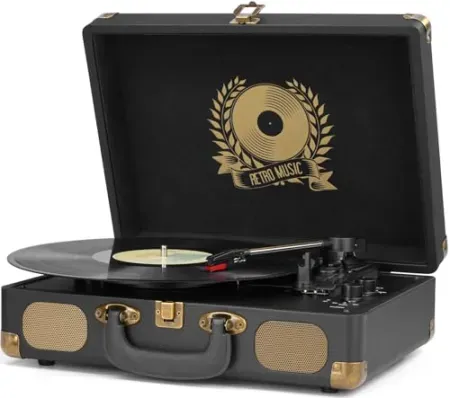 Mersoco 3-Speed Vinyl Record Player w/ Bluetooth
