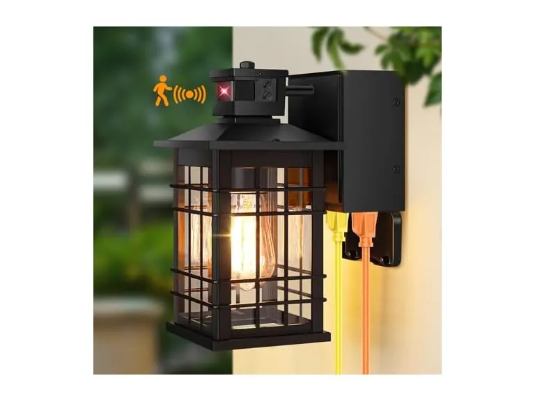 Kondras Motion Sensor Porch Light with GFCI Outlets