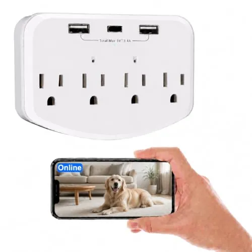 HD 1080P Hidden Spy Cam Wall Outlet with Motion Detection