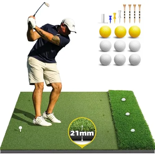 Bltend Elite Dual-Turf Golf Mat 5x4ft 21mm