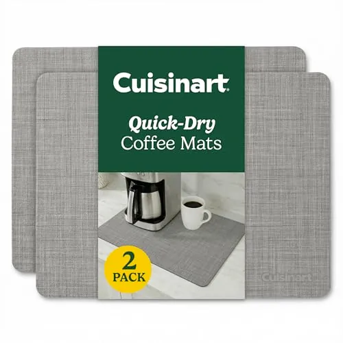 Cuisinart Coffee Mat for Countertop (Gray, 15" x 20") 2-Pack