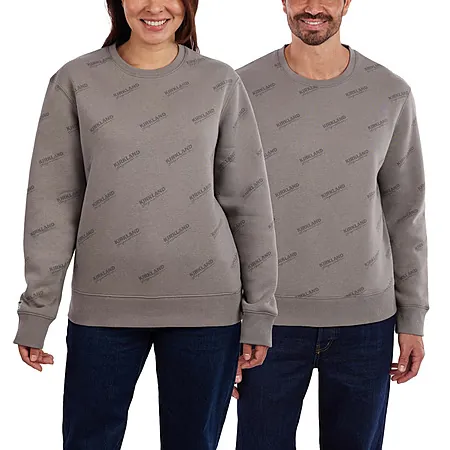 Costco Members: Kirkland Signature Unisex Logo Crewneck (Gray)