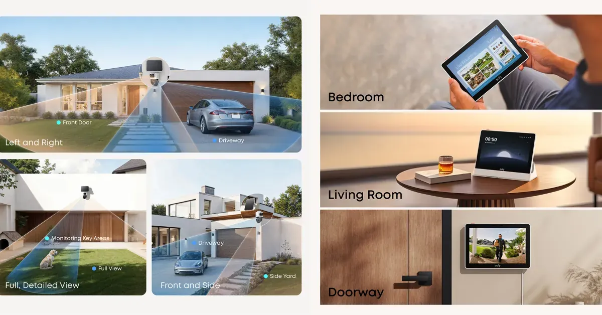 Anker’s S4 4K triple-laser PTZ solar 4-cam kit with smart display down at a