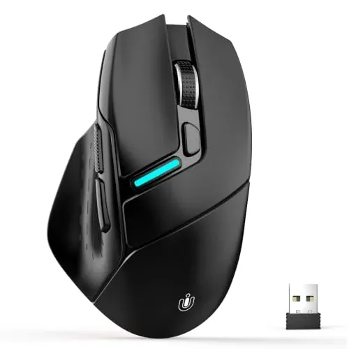Uineer Tri-Mode Wireless Mouse 12800 DPI RGB 6 Macro Buttons (U7-Black)
