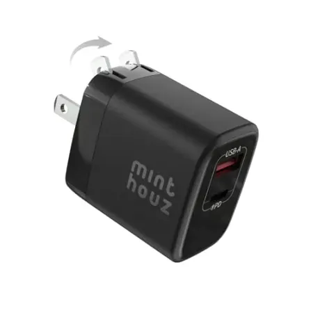 35W Minthouz Dual-Port GaN Nano Foldable Wall Charger (USB-C / USB-A)