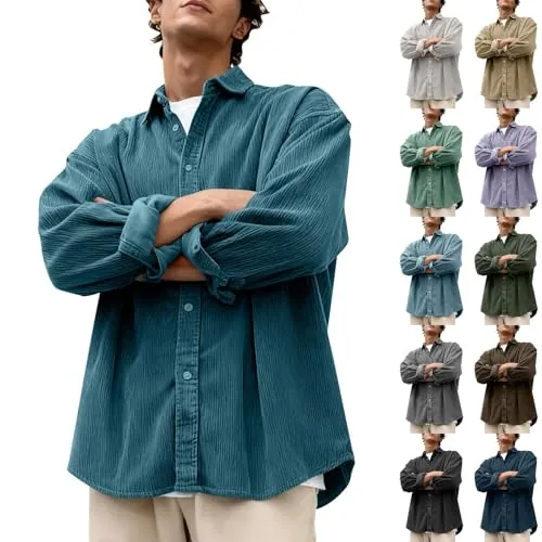 Corduroy Button Down Long Sleeve Shacket