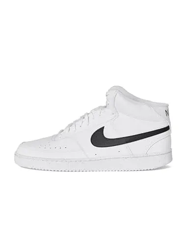 Nike Men's Court Vision Mid Next Nature Shoes (White/Black/White)