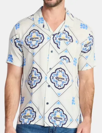 Corona Men's and Big Men's Graphic Button-Up Shirt