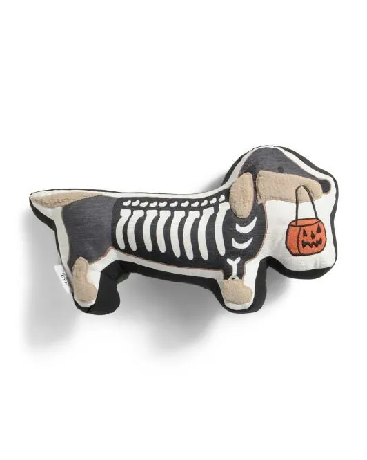 CR Curious by Cynthia Rowley Skeleton Dachshund Pillow