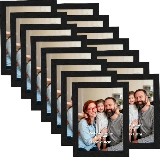 Black 5x7 Picture Frames- Set of 15