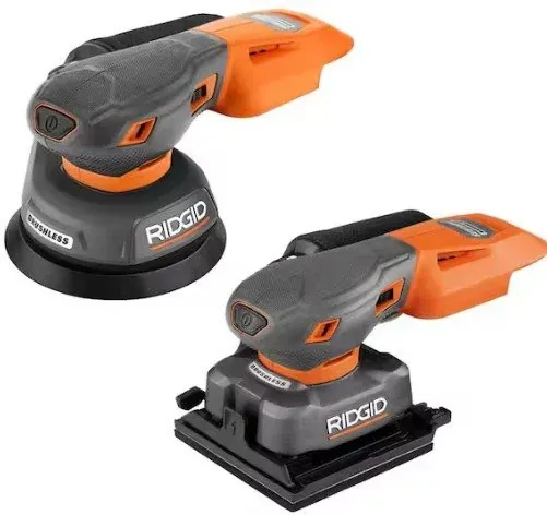 RIDGID 18V SubCompact Brushless Cordless 2-Tool Combo Kit with Random Orbit Sander and 1/4" Sheet Sander