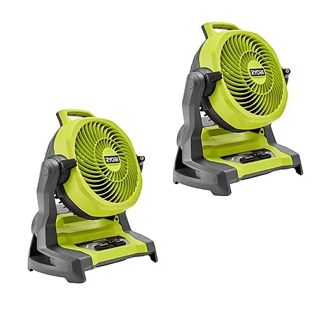 2-Pk RYOBI ONE+ 18V Cordless 7.5" Bucket Top Misting Fans (Tool Only)