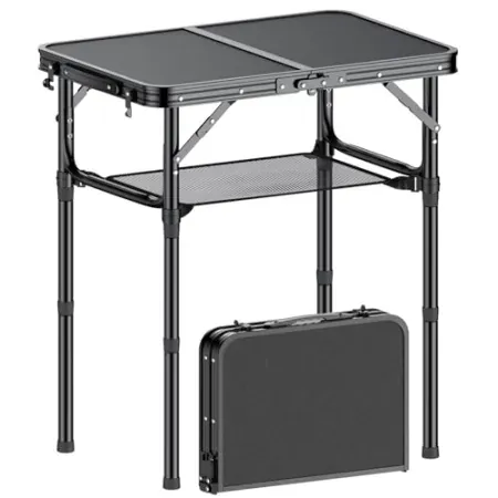 TOOGOND 2' Folding Camping Table with 3 Adjustable Height