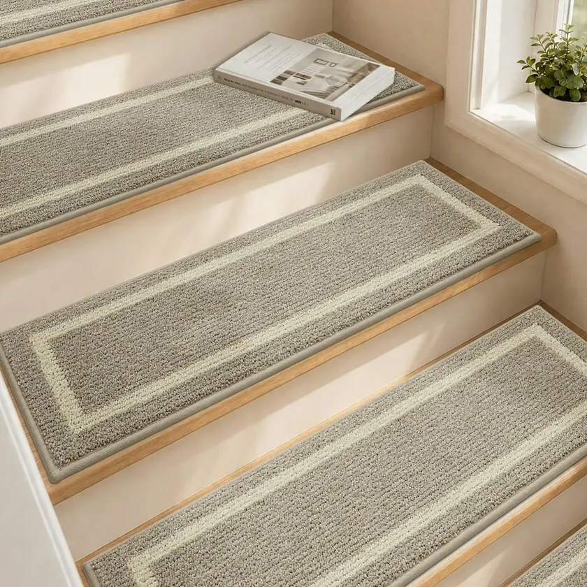 Cosy Homeer Soft Stair Treads 28" x 9" Non-Slip Carpet Mat 15-Piece Set