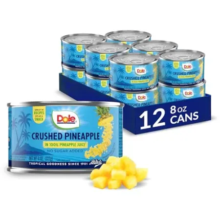 12-Count 8oz Dole Crushed Pineapple Canned Fruit