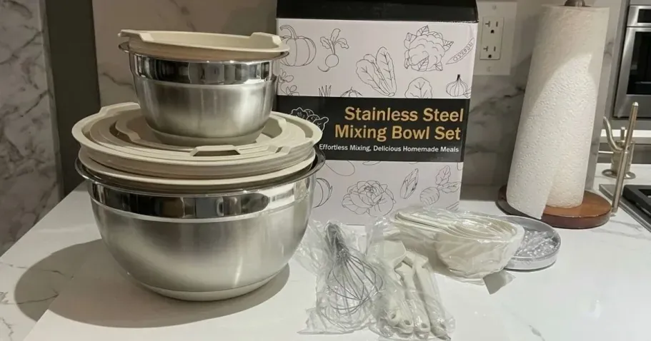 Stainless Steel Mixing Bowls w/ Lids 21-Piece Set