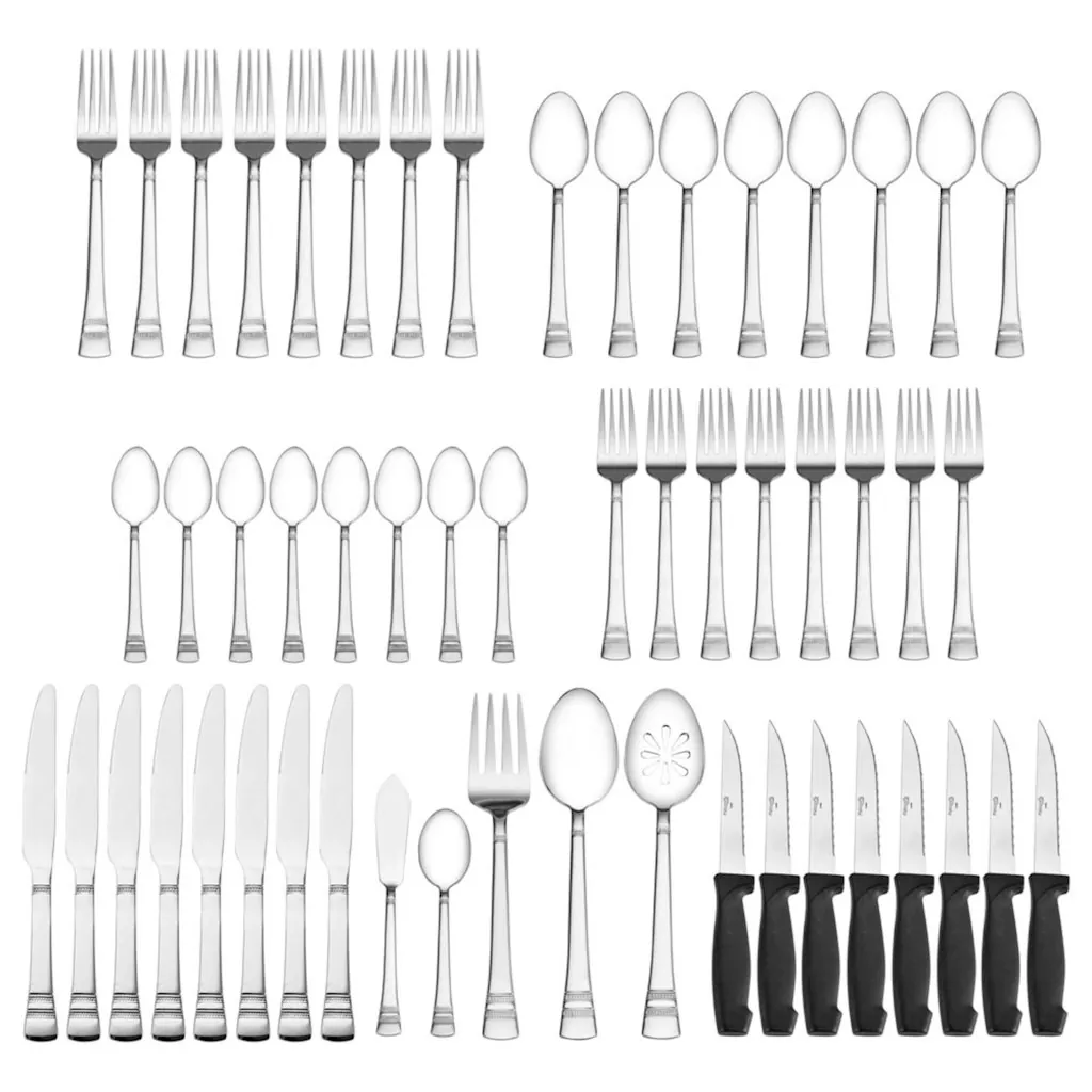 Pfaltzgraff Sapphire Bay 53-Piece Stainless Steel Flatware Set