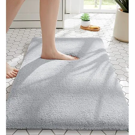 16"x24" MINIDEAR Memory Foam Bathroom Rug (Light Gray)