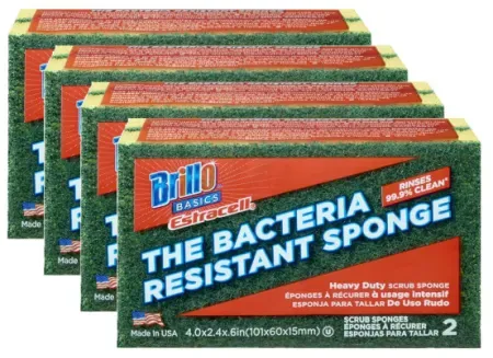 8-Pack Brillo Basics Estracell Heavy Duty Scrub Sponges