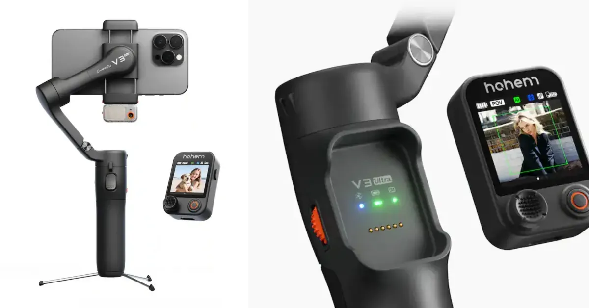 Hohem’s V3 Ultra AI gimbal with detachable touchscreen remote for live preview hits