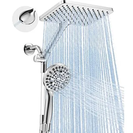 2-in-1 MakeFit Dual Handheld Shower Head Combo w/ 10 Modes (Chrome)